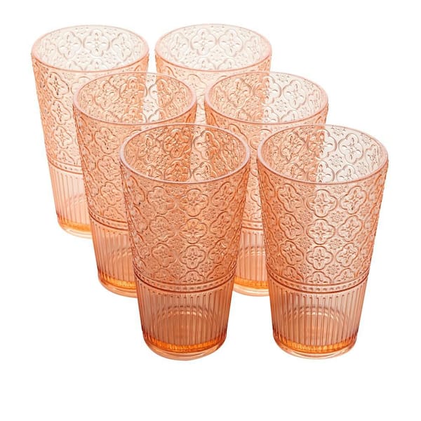 Certified International Victoria 22 oz. Blush Acrylic Ice Tea Glass (Set of 6)