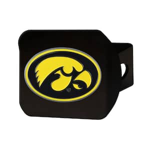 NCAA University of Iowa Color Emblem on Black Hitch Cover