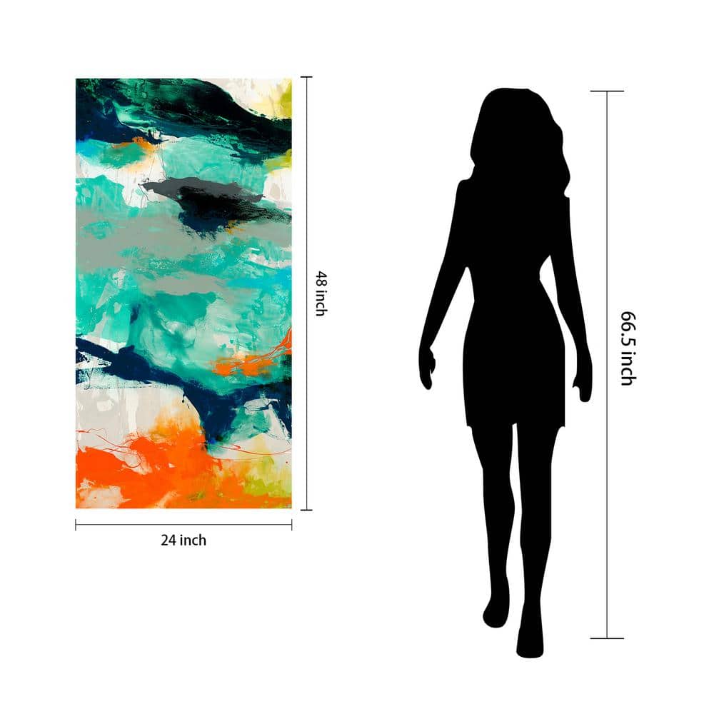 Tidal Abstract Multicolor Tempered Glass Wall Art Panel
