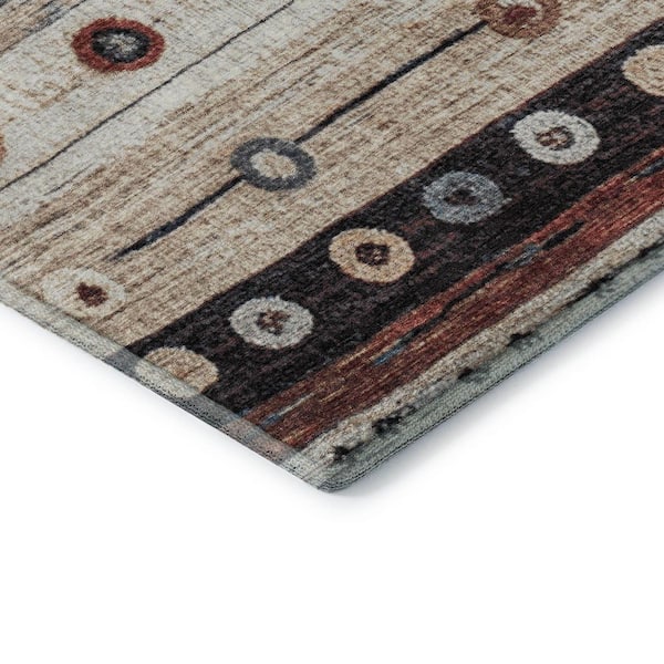 Mayfield Premium Machine Washable Abstract AMF1964 Beige 2 ft. x 3 ft. Accent Rug