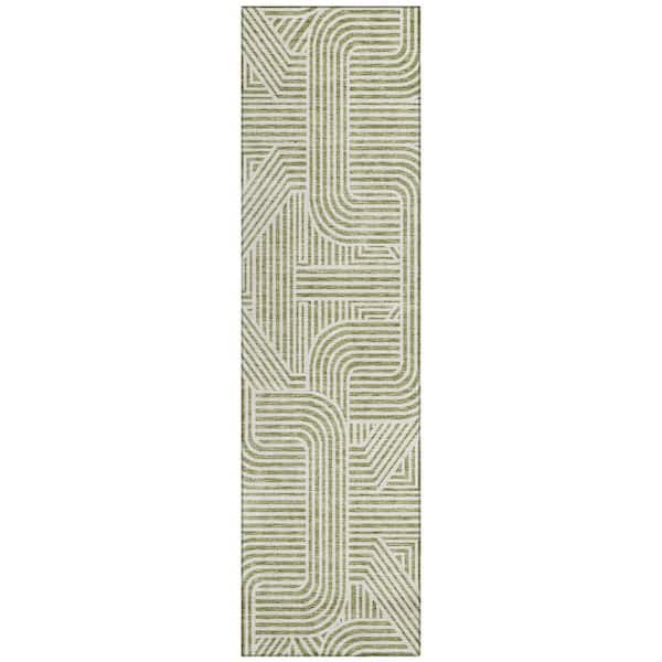 Addison Rugs Chantille Machine Washable Indoor/Outdoor Abstract ACN917 Aloe 2 ft. 3 in. x 7 ft. 6 in. Area Rug