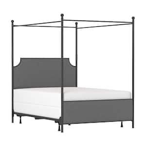 McArthur Black King Headboard and Footboard Canopy Bed with Frame