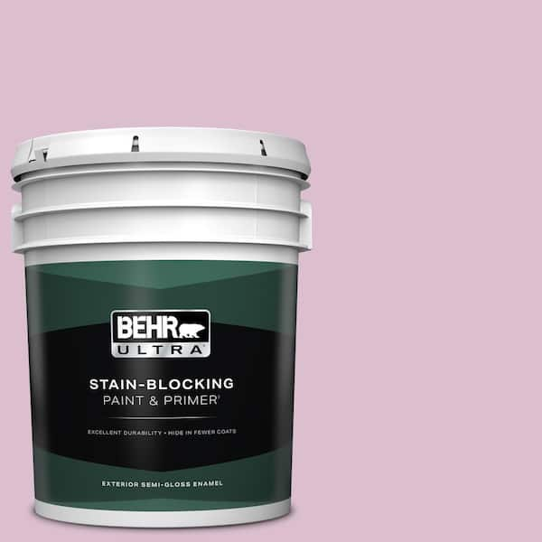 BEHR ULTRA 5 gal. #690C-3 Delicate Bloom Semi-Gloss Enamel Exterior Paint & Primer