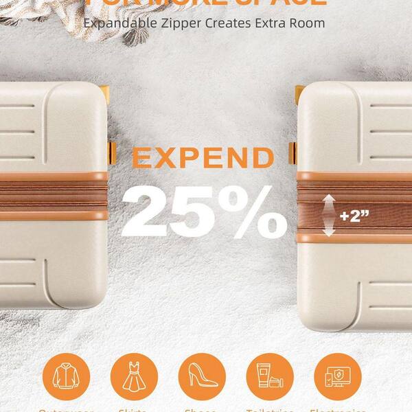 HONGGE 2-Piece Hardside Luggage Set and Backpack Set, with TSA