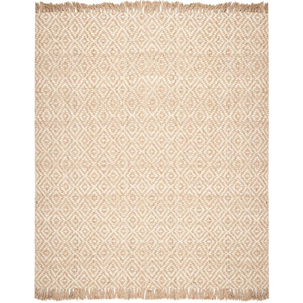 SAFAVIEH Natural Fiber Beige/Ivory 11 ft. x 15 ft. Diamond Woven Area Rug