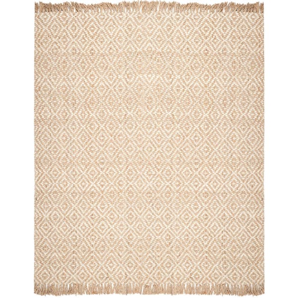 SAFAVIEH Natural Fiber Beige/Ivory 11 ft. x 15 ft. Diamond Woven Area Rug