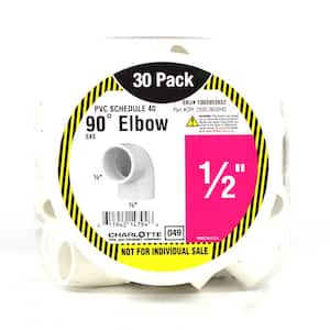 1/2 in. PVC Sch 40 90-Degree Elbow Pro Pack (30-Pack)