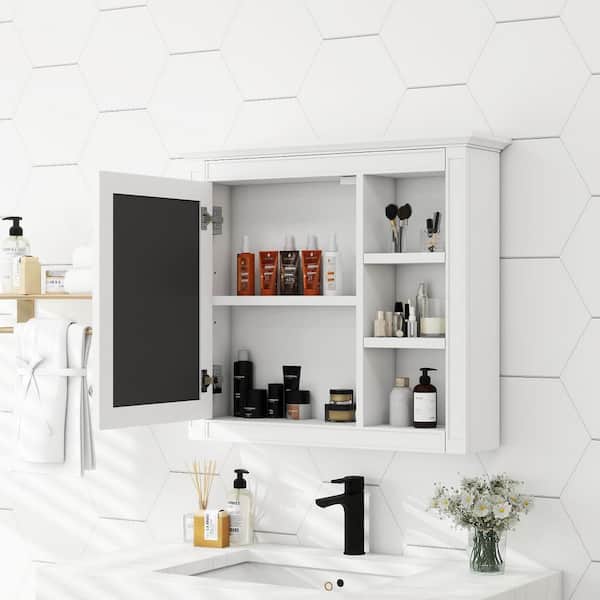 XUJMK 30 in. W x 28 in. H Rectangular MDF Medicine Cabinet