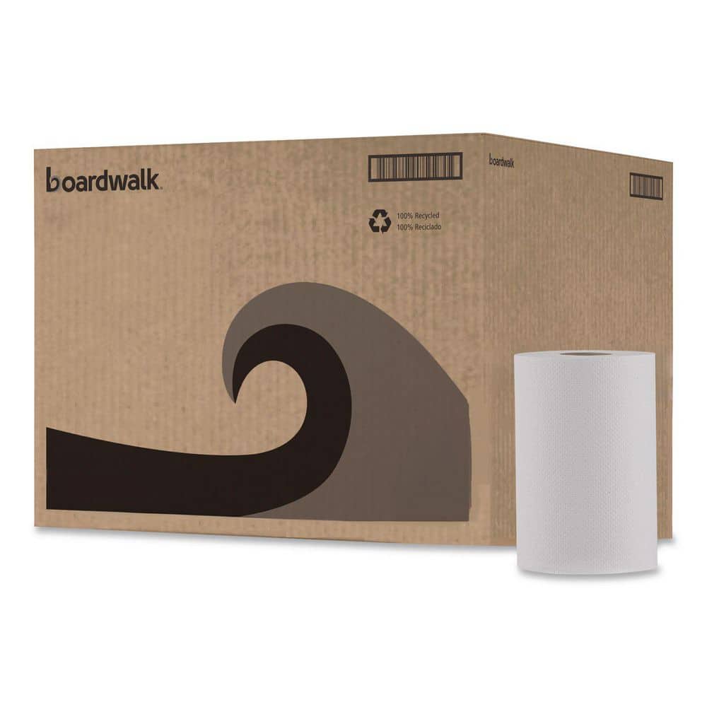 Boardwalk Hardwound Paper Towels Nonperforated 1-Ply White 350 ft (12 Rolls per Carton)