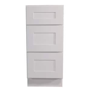 Brookings Plywood Assembled Shaker 12x34.5x24 in. 3-Drawer Base Kitchen Cabinet in White