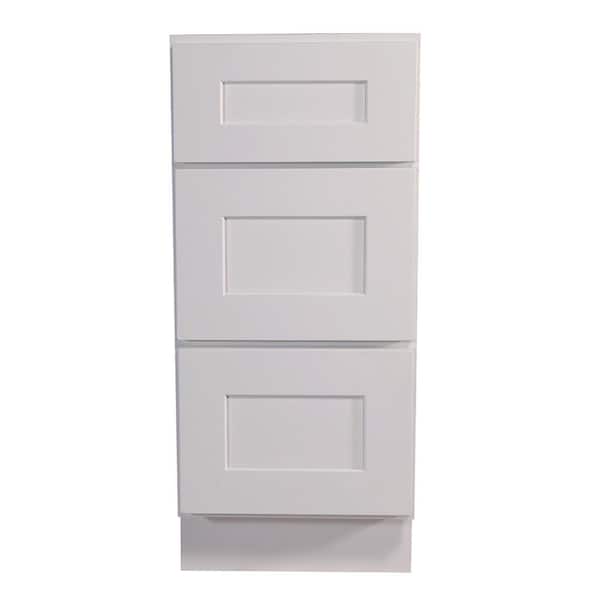 Design House Brookings Plywood Assembled Shaker 15x34.5x24 in. 3-Drawer Base Kitchen Cabinet with in White