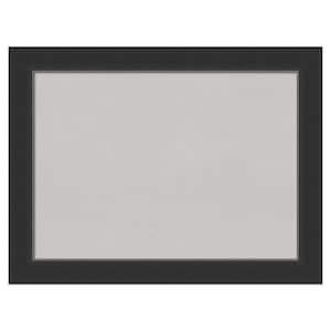 Corvino Black Wood Framed Grey Corkboard 33 in. x 25 in. Bulletin Board Memo Board