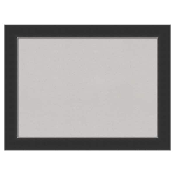 Amanti Art Corvino Black Wood Framed Grey Corkboard 33 in. x 25 in. Bulletin Board Memo Board