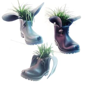 11 in. Boot Buddies Dog Sculpture and Planter Home and Garden Boots Loyal Companion Figurines (3-Piece Set)