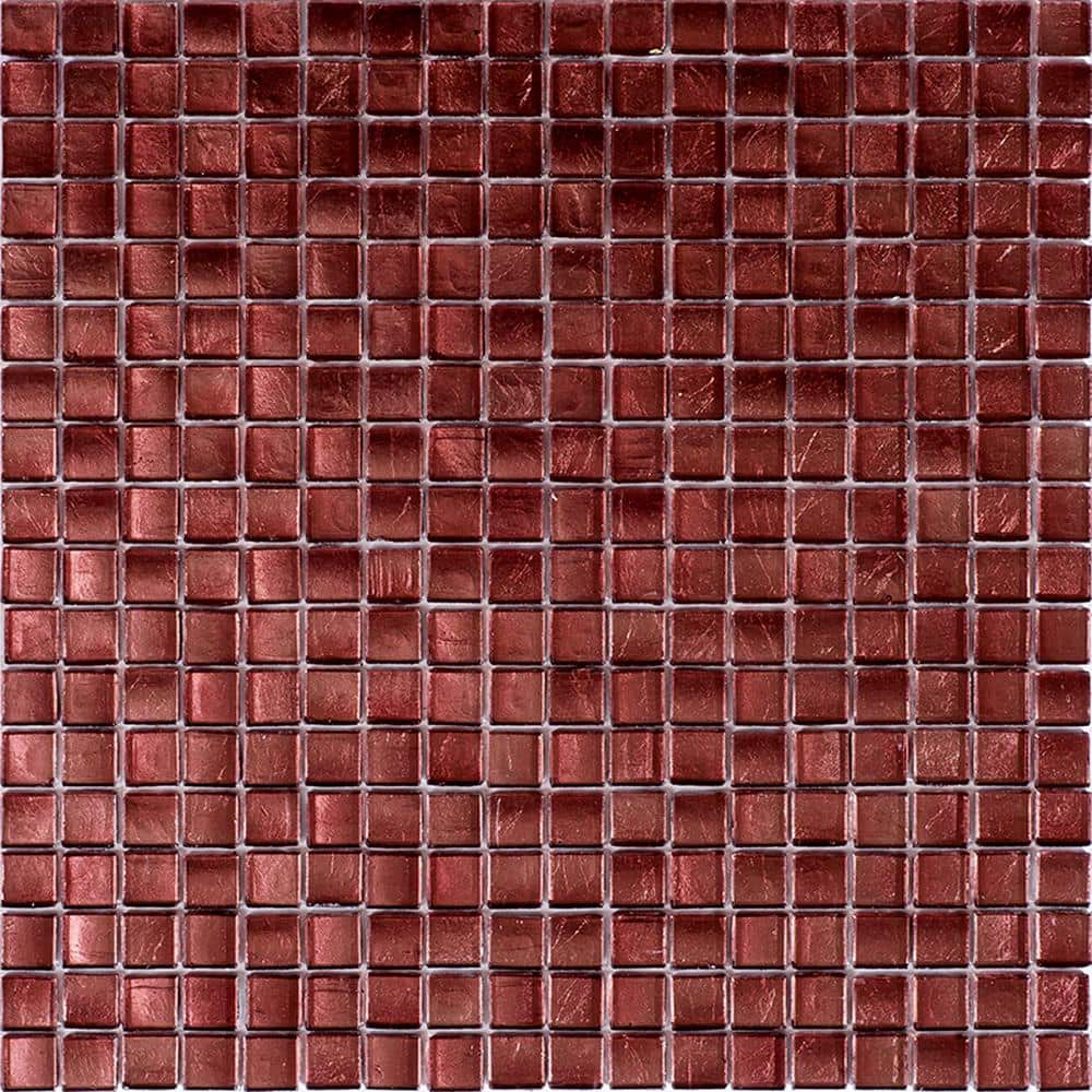 Skosh 4 in. x 6 in. Glossy Rouge Pink Glass Mosaic Uniform square Wall & Floor Sample Tile (0.13 sq. ft./Piece) (1-Pack) price history on PriceWatchPro