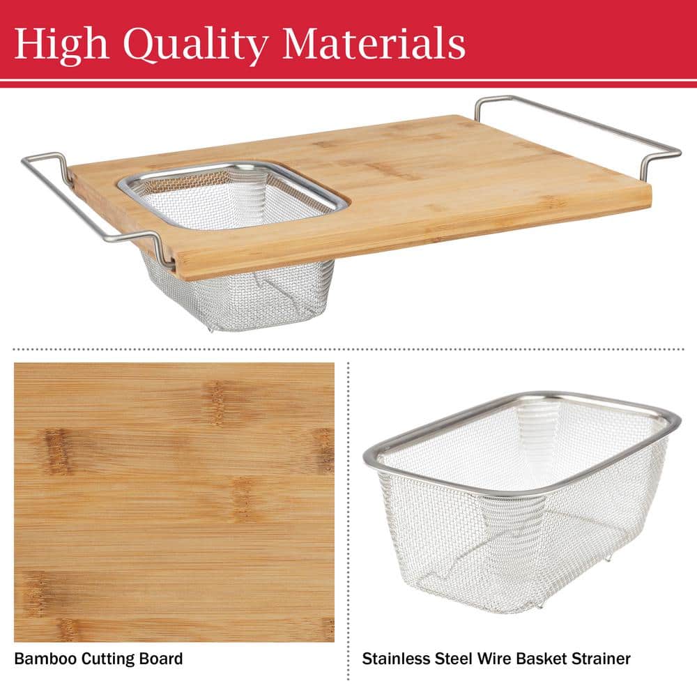 13.2in x 11.5in 2 in 1 Cutting Board with Strainer - thumbnail 4