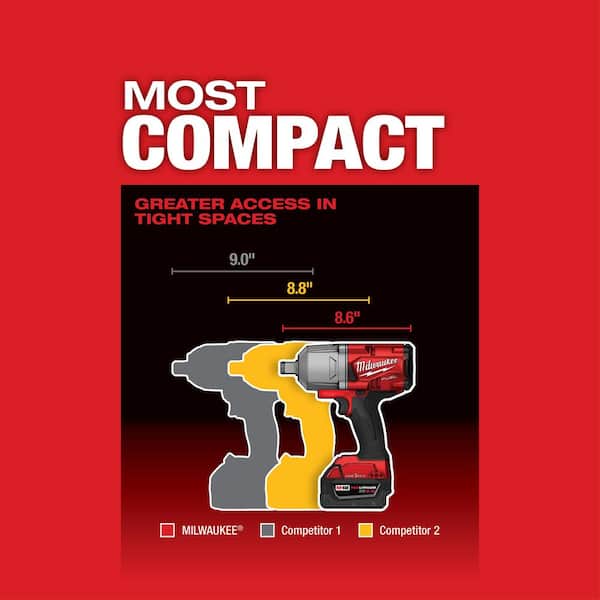 Milwaukee - M18 FUEL ONE-KEY 18V Lithium-Ion Brushless Cordless 3/4 in. Impact Wrench w Friction Ring w/5.0 ah Resistant Battery