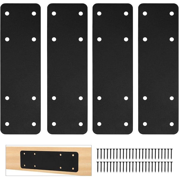 10x3 12-Gauge Steel I Shape Mending Plate Nail Stop Nail Plate 4-Pack Heavy Duty Pergola Bracket for Wood 4x4 6x6 Lumber