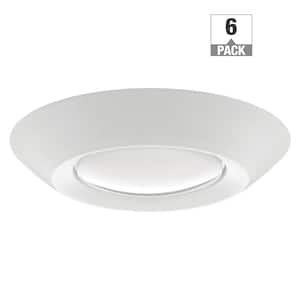 5 in./6 in. 14W 3000K Soft White Integrated LED Recessed Trim Disk Light Mount into Recessed Can or J-Box (6 Pack)