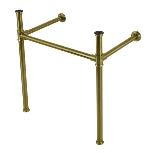 Fauceture Stainless Steel Console Sink Leg in Antique Brass