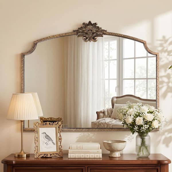THKSHOUZ Vintage 35.4 W x 25.6 H x 1.8 D Resin Frame Arch Antiqued