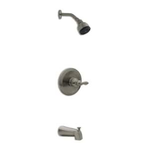 Single Handle 1-Spray Tub and Shower Faucet with Pressure Balance Valve in Brushed Nickel (Valve Included)