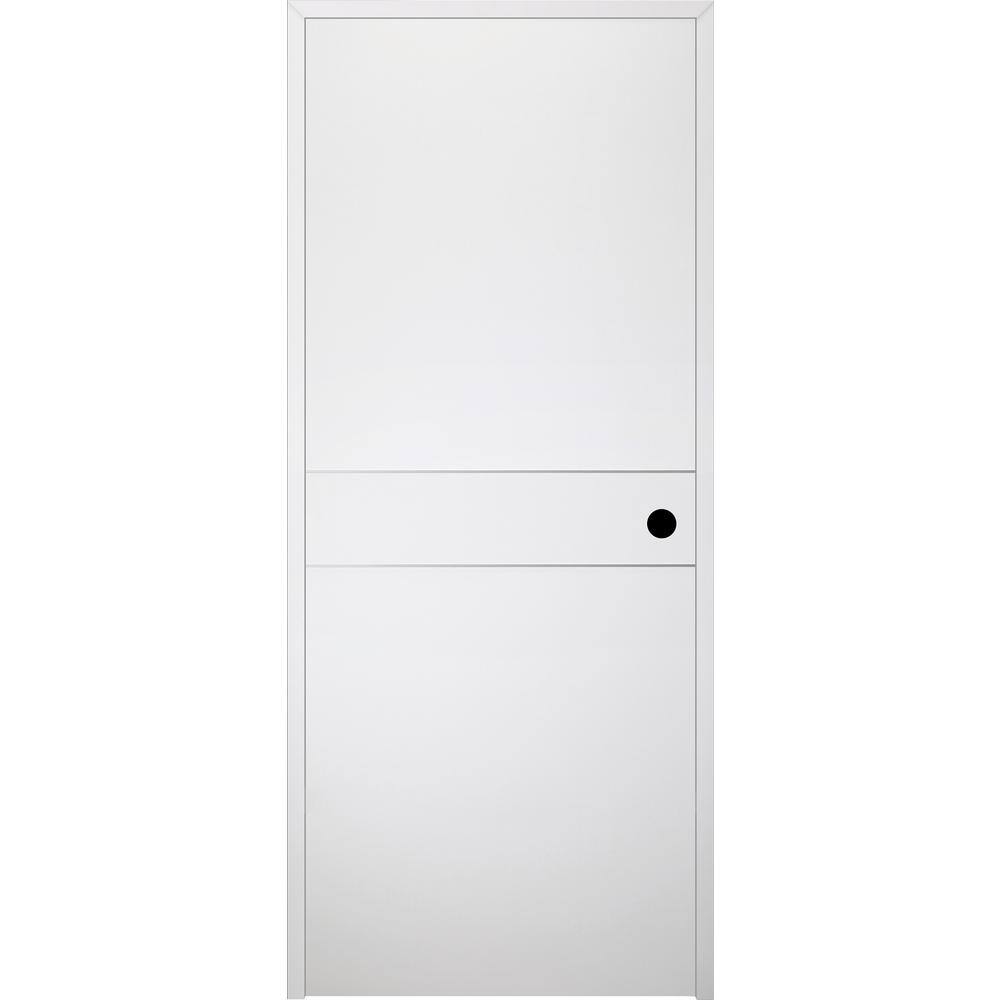 28 in x 80 in Stella 2HN Snow White Finished Aluminum Strips Left-Hand Solid Core Composite Single Prehung Interior Door price history on PriceWatchPro