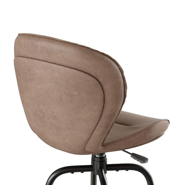 Swivel Bar Stools Set of 4,45.3 in. Brown Faux Leather Metal Bar Stools with Back for Kitchen Island & Home Bar