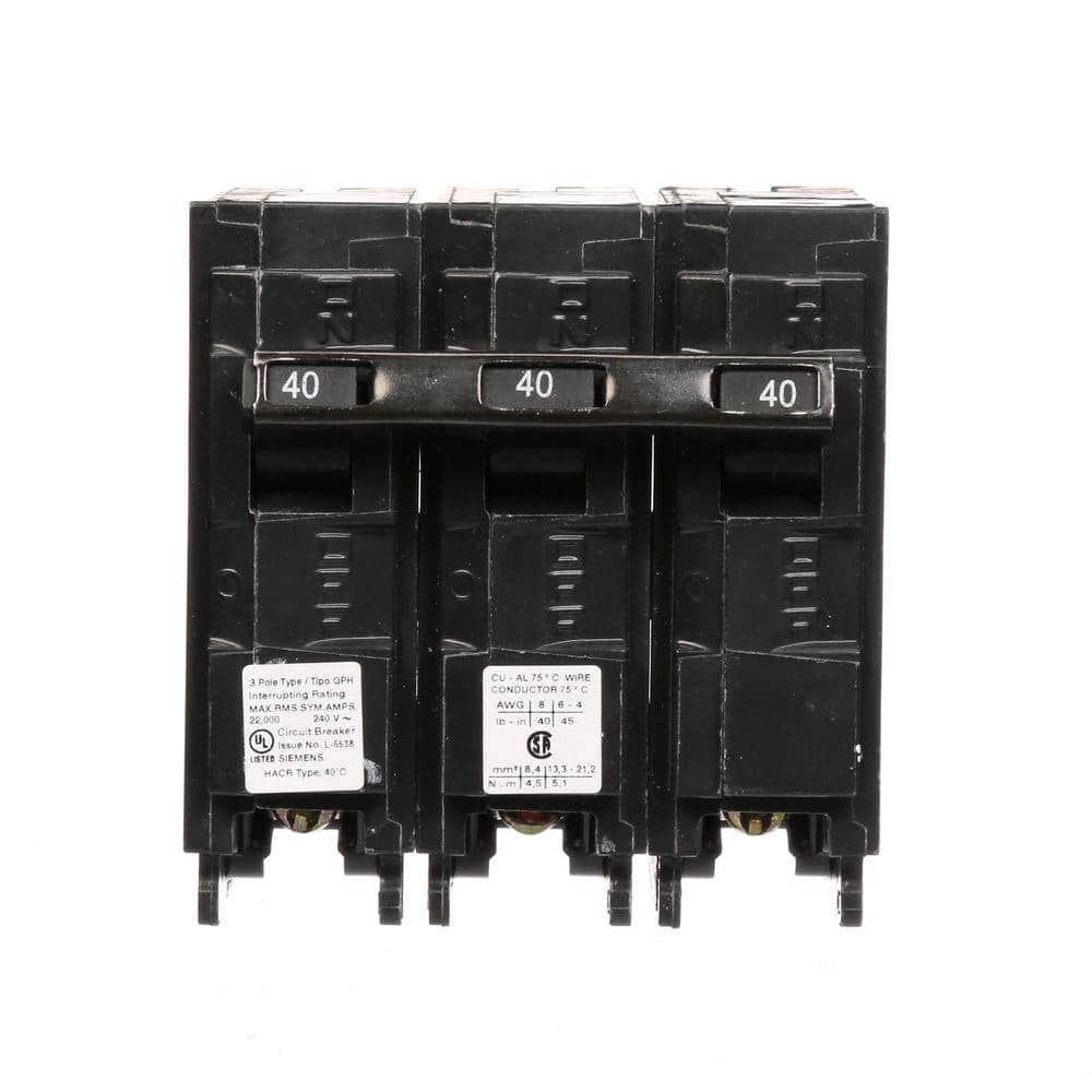 40 Amp Three-Pole Type QPH 22kA Circuit Breaker price history on PriceWatchPro