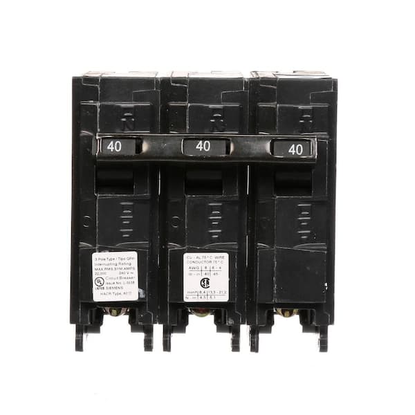 Siemens 40 Amp Three-Pole Type QPH 22kA Circuit Breaker