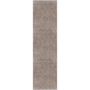 Grey 2 ft. 3 in. x 24 ft. 9 in. Asha Anya Vintage Tribal Runner Area Rug