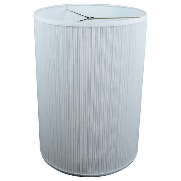 FenchelShades.com 14 in. Top Diameter x 14 in. Bottom Diameter x 20 in. Height Pleated Mushroom White Drum Lamp Shade