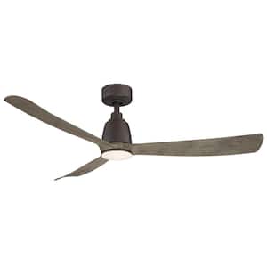 Kute 52 in. Indoor/Outdoor Matte Greige Ceiling Fan with Remote Control and DC Motor