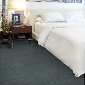 Essence - Teal - Green 13.2 ft. 47.19 oz. Polyester Pattern Installed Carpet