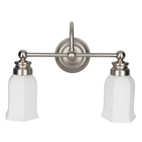 NORWELL Emily 2-Light Brush Nickel Wall Sconce