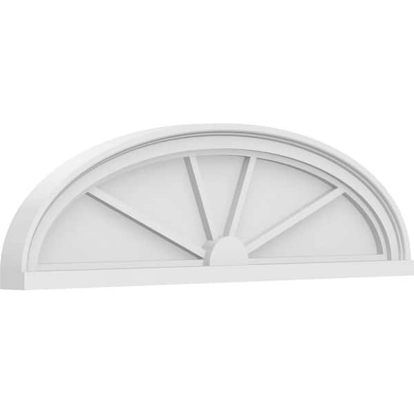 Ekena Millwork 2 in. x 34 in. x 9-1/2 in. Elliptical 4-Spoke Architectural Grade PVC Pediment Moulding
