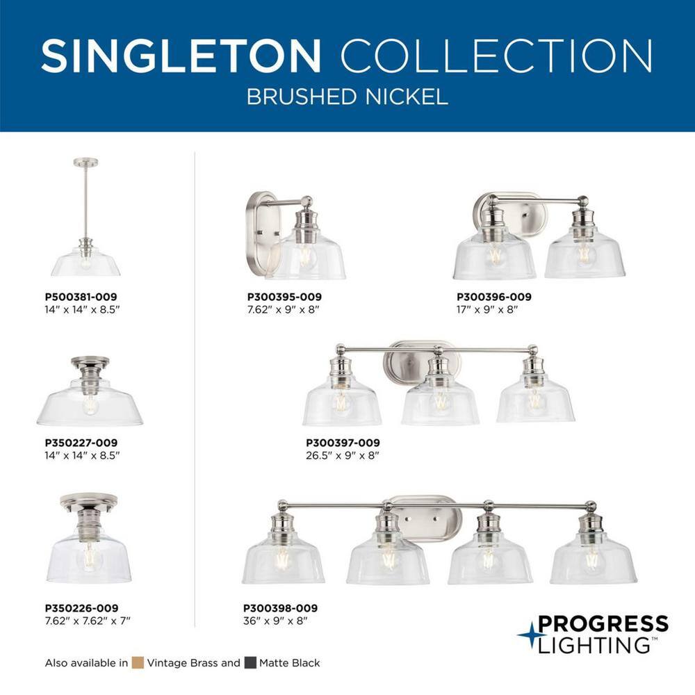 Brushed Nickel Glass Semi-Flush Mount Light