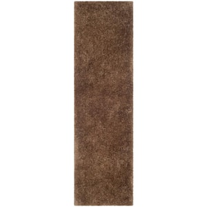 Venice Shag Taupe 2 ft. x 6 ft. Solid Runner Rug
