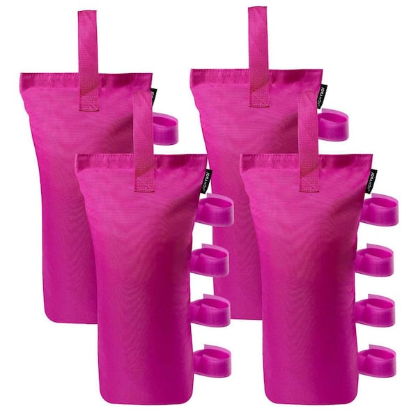 120 lb. Heavy Duty Canopy Weight Bags for Instant Outdoor Sun Shelter Patio Umbrella, Pink (4-Pack)