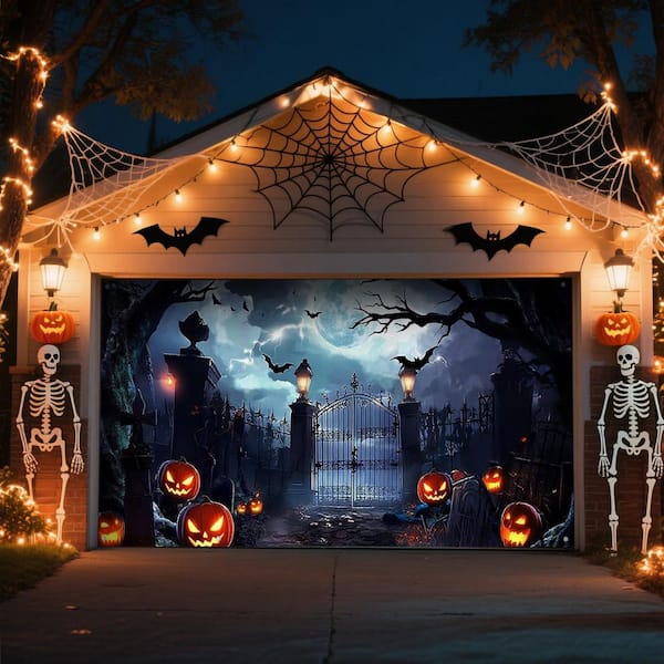 Wellco 8 ft. x 7 ft. Halloween Garage Door Banner Large Hanging