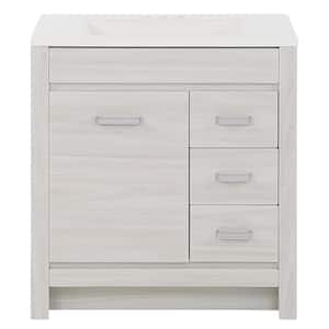 Warford 30 in. W x 19 in. D x 33 in. H Single Sink Freestanding Bath Vanity in Elm Sky with White Cultured Marble Top