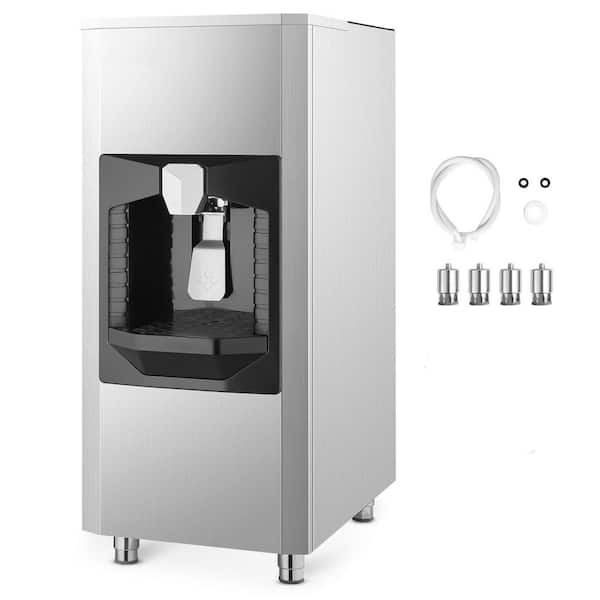 Ice Dispenser 180 Lbs. Storage 20 Lbs. /Min 34 in. W Dispensing Crusher Ice Maker Freestanding Full Size Cubes in Silver