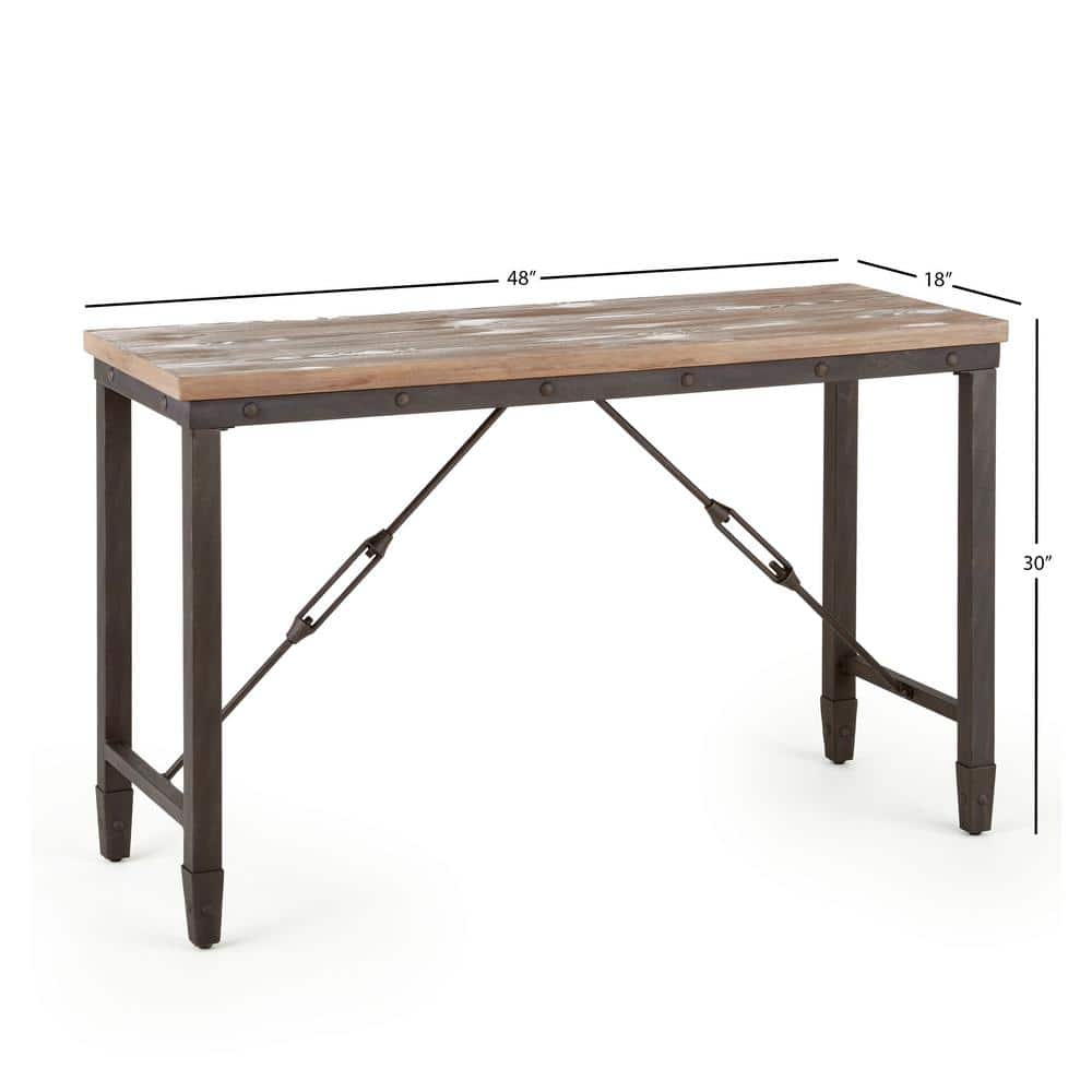 Jersey 48" Brown Wood and Metal Industrial Console Table