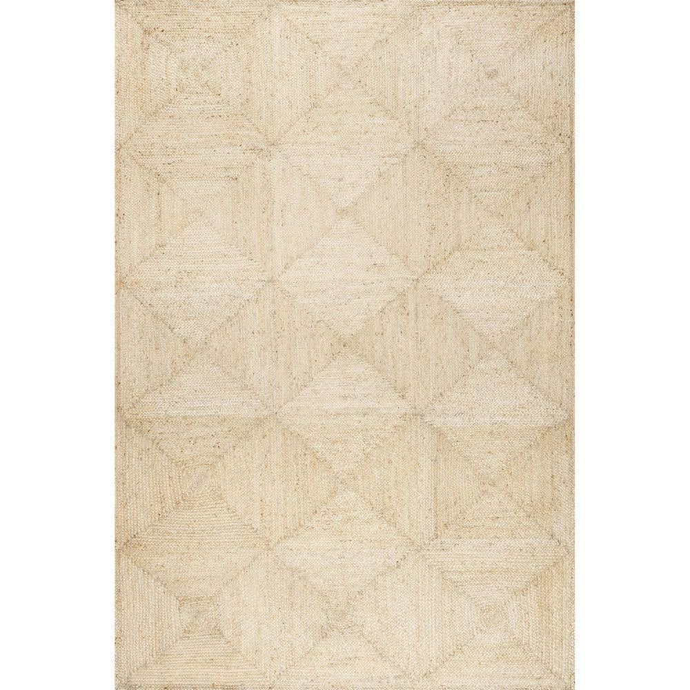 Juniper Tiled Jute Ivory Beige 5 ft. x 8 ft. Indoor/Outdoor Patio Area Rug price history on PriceWatchPro