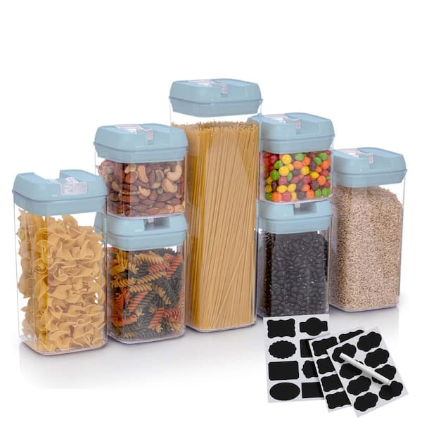 Berkware Mini Glass Jar Set and Air Tight Sealable Containers for Kitchen and Pantry Organization, Clear