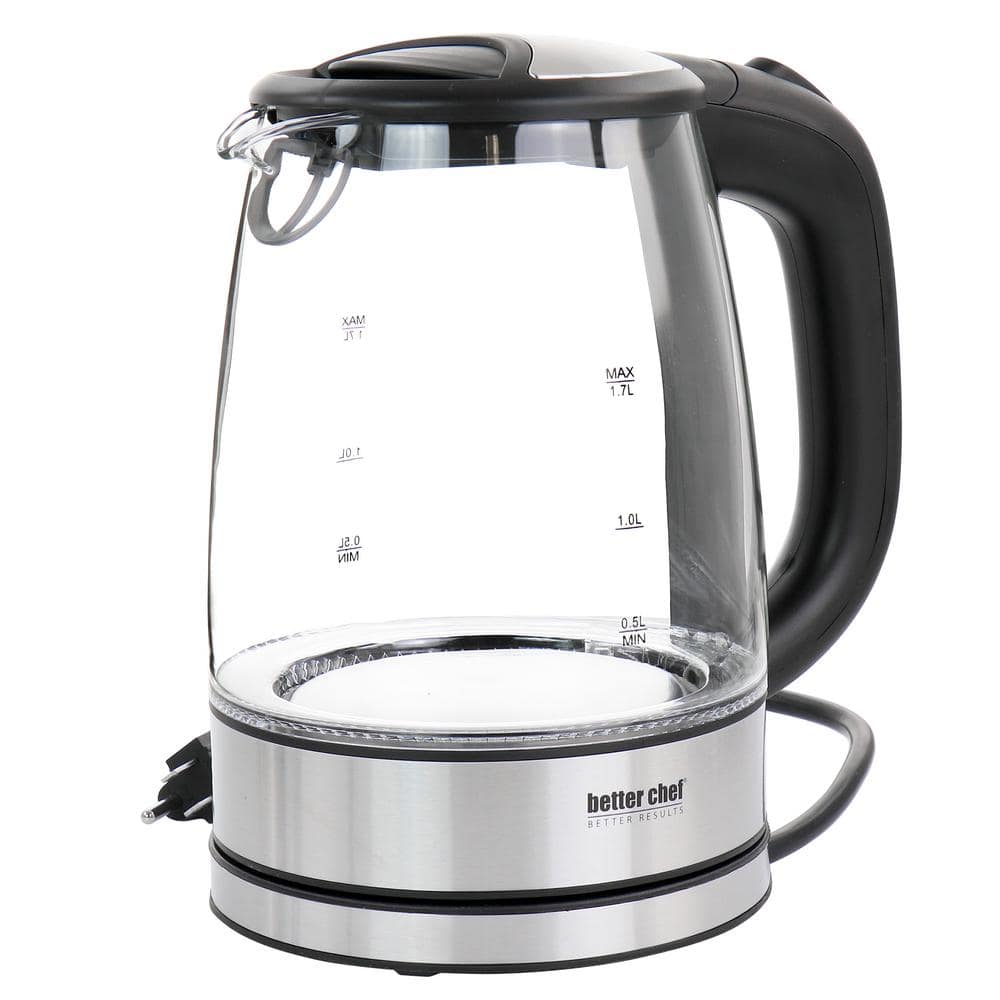   Basics Electric Glass and Steel Kettle - 1.0 Liter: Home  & Kitchen