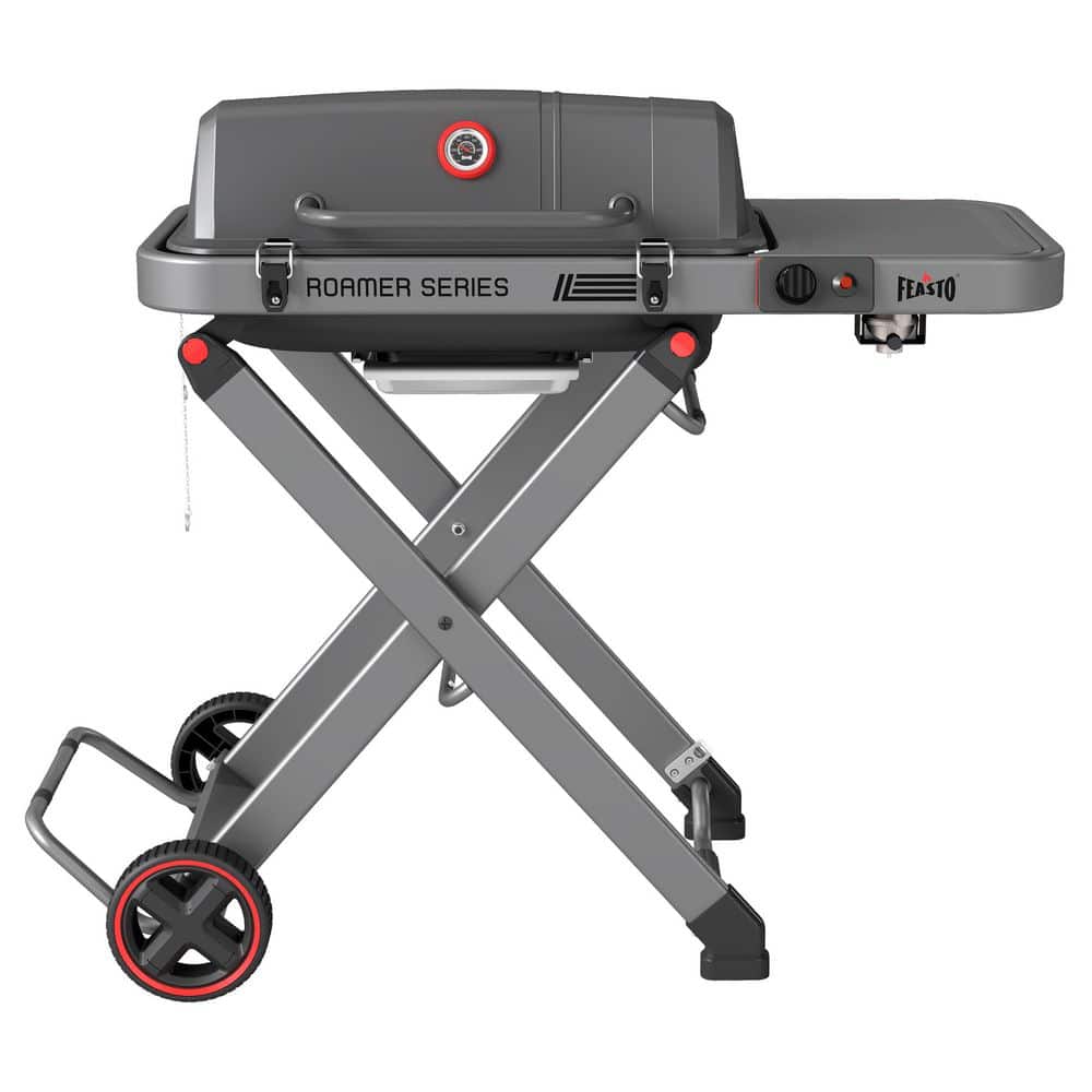 Roamer Series Travel-Friendly Portable Propane Gas Grill in Gray for Outdoor Camping and Tailgating