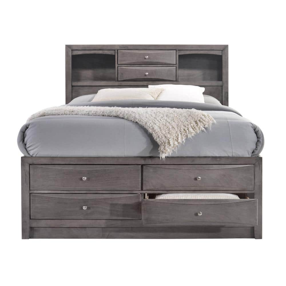 Madison Gray Oak 3-Piece Storage Platform Bedroom Set
