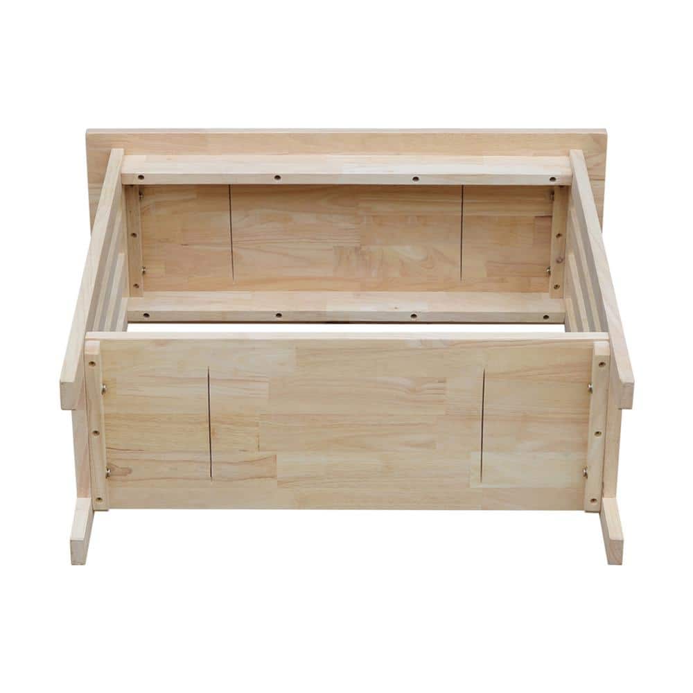 Unfinished Solid Wood Mission Entry Table with Shelf