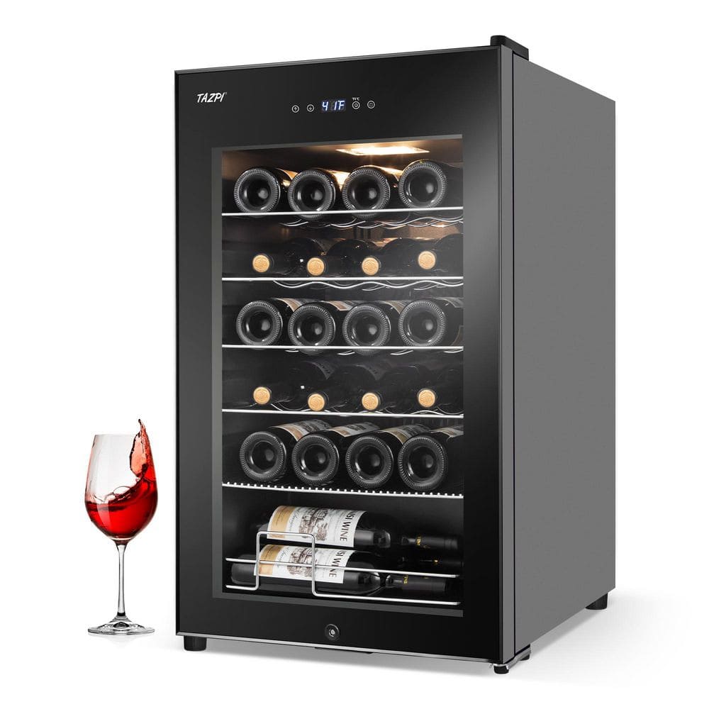 futhork 17 in. Single zone 24 Bottles Wine Beverage Cooler in Black ...
